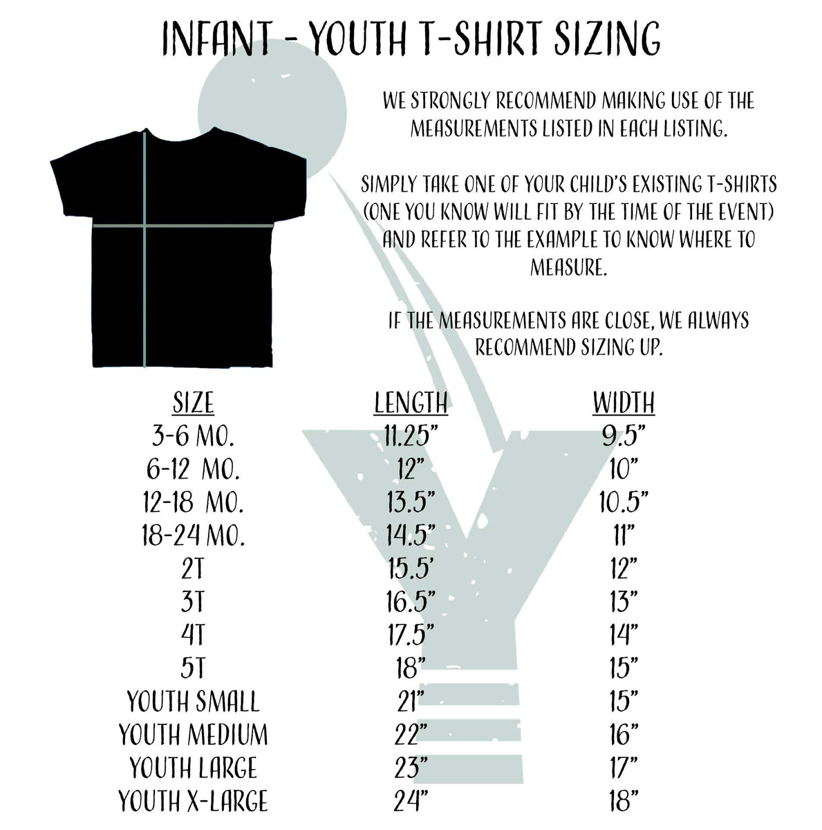 Youth size t outlet shirt conversion chart