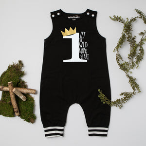 Wild Rumpus Romper with Striped Cuff