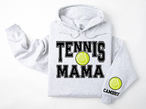 Tennis Personalized Hoodie Sweatshirt for Mom, Dad or Family Supporters