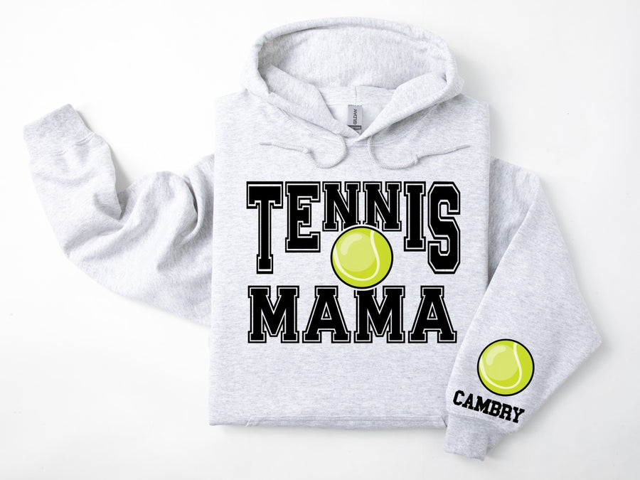 Tennis Personalized Hoodie Sweatshirt for Mom, Dad or Family Supporters