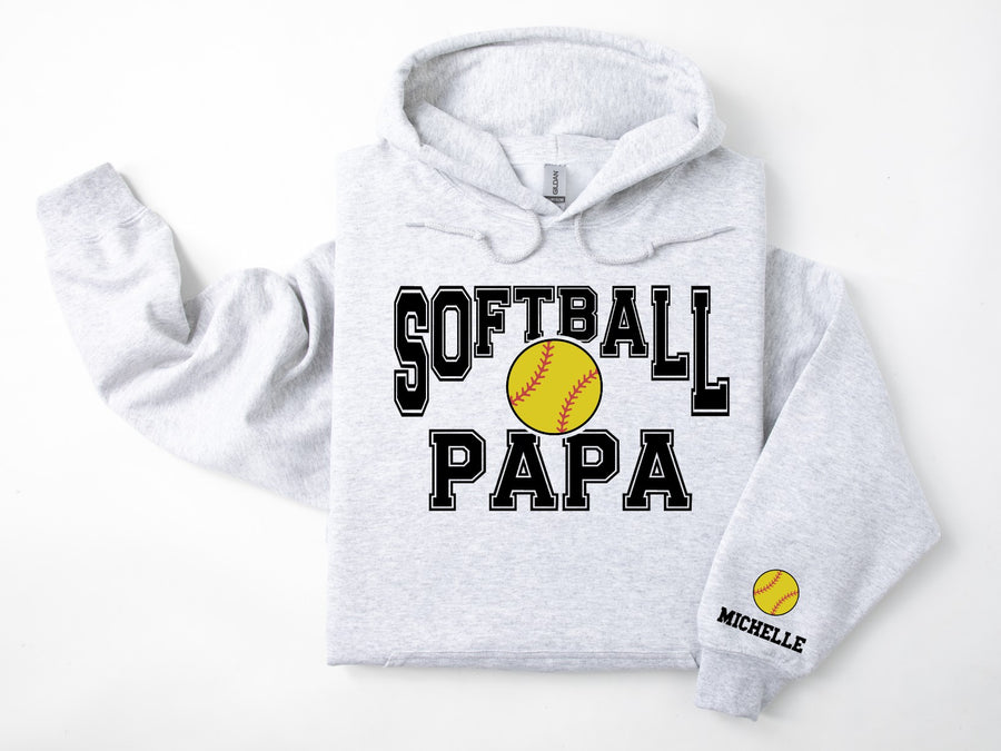 Softball Personalized Hoodie Sweatshirt for Mom, Dad or Family Supporters