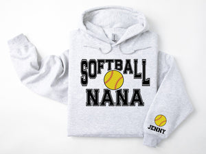 Softball Personalized Hoodie Sweatshirt for Mom, Dad or Family Supporters