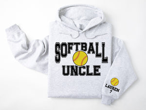 Softball Personalized Hoodie Sweatshirt for Mom, Dad or Family Supporters