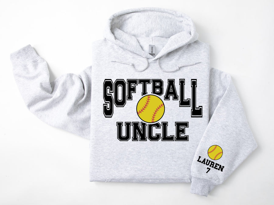 Softball Personalized Hoodie Sweatshirt for Mom, Dad or Family Supporters