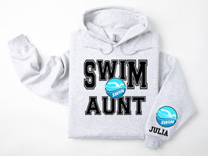 Swim Personalized Hoodie Sweatshirt for Mom, Dad or Family Supporters