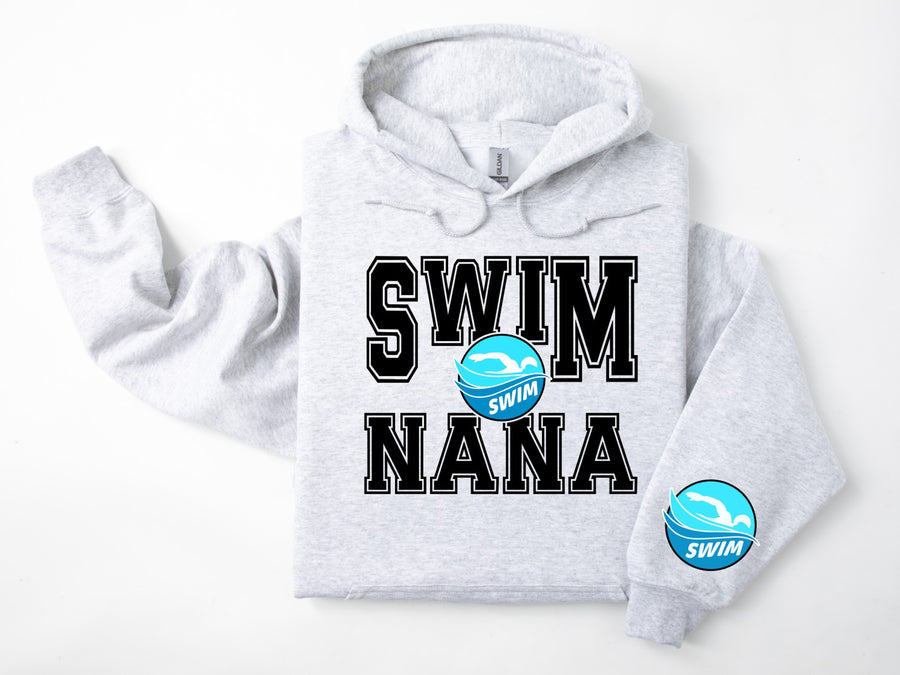 Swim Personalized Hoodie Sweatshirt for Mom, Dad or Family Supporters