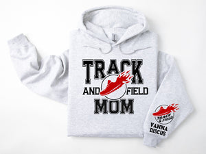 Track and Field Personalized Hoodie Sweatshirt for Mom, Dad or Family Supporters