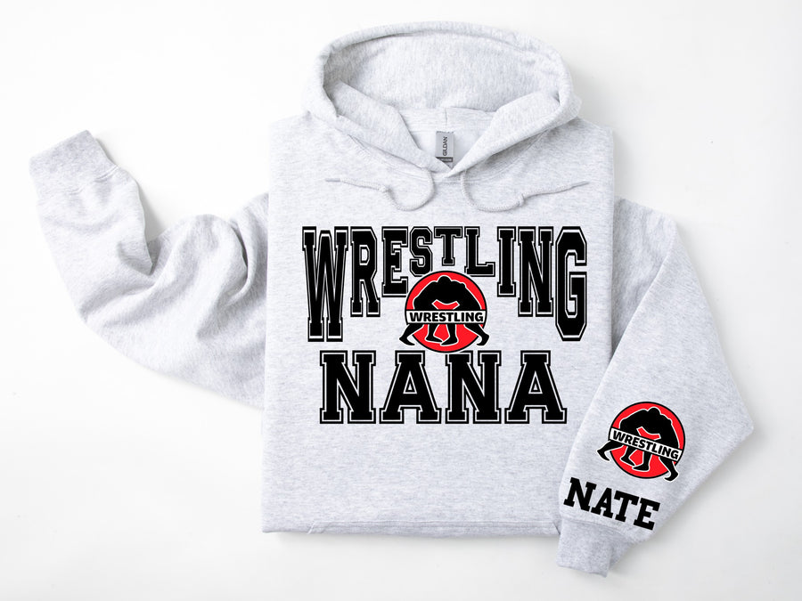 Wrestling Personalized Hoodie Sweatshirt for Mom, Dad or Family Supporters