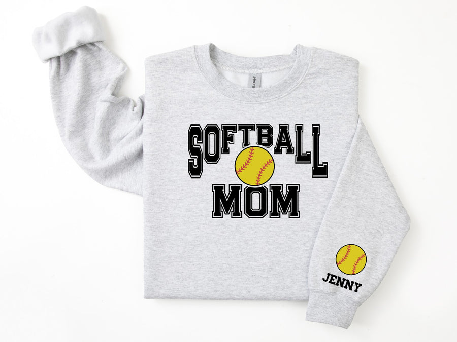 Softball Personalized Sweatshirt for Mom, Dad or Family Supporters