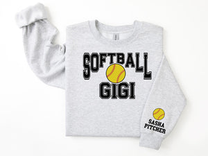 Softball Personalized Sweatshirt for Mom, Dad or Family Supporters