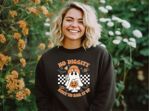 No Diggity, Bout To Bag It Up Adult Halloween Sweatshirt