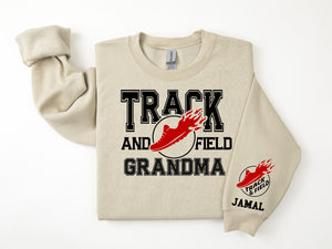 Track and Field Personalized Sweatshirt for Mom, Dad or Family Supporters