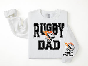 Rugby Personalized Sweatshirt for Mom, Dad or Family Supporters