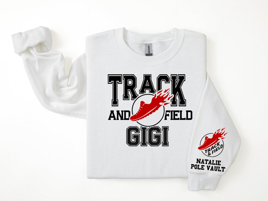 Track and Field Personalized Sweatshirt for Mom, Dad or Family Supporters