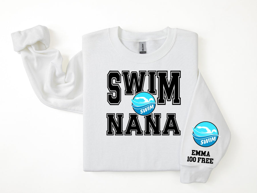 Swim Personalized Sweatshirt for Mom, Dad or Family Supporters