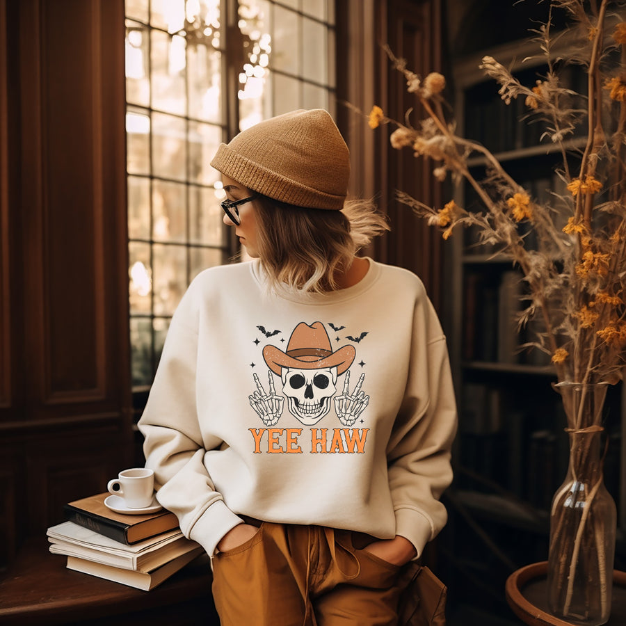 Yee Haw Retro Adult Halloween Sweatshirt