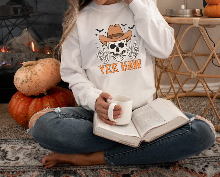 Yee Haw Retro Adult Halloween Sweatshirt