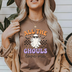 All The Ghouls Love Me Retro Adult Halloween T-shirt