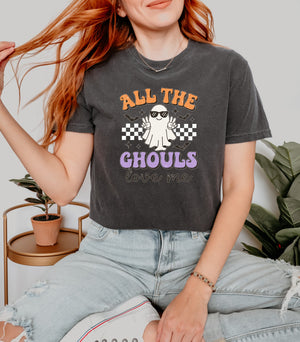 All The Ghouls Love Me Retro Adult Halloween T-shirt