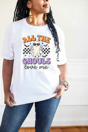 All The Ghouls Love Me Halloween Adult T-shirt