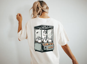 "Grab-A-Ghost" Claw Machine Adult Halloween T-shirt