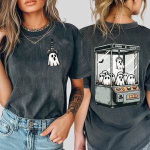 "Grab-A-Ghost" Claw Machine Adult Halloween T-shirt