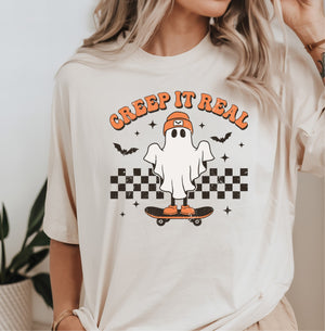 Creep It Real Retro Adult Halloween T-shirt