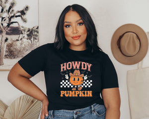 Howdy Pumpkin Halloween Adult T-shirt