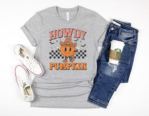 Howdy Pumpkin Halloween Adult T-shirt