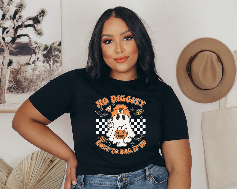 No Diggity, Bout To Bag It Up Halloween Adult T-shirt