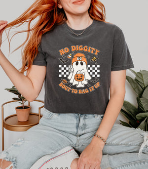 No Diggity, Bout To Bag It Up Retro Adult Halloween T-shirt