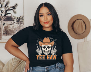 Yee Haw Retro Halloween Adult T-shirt