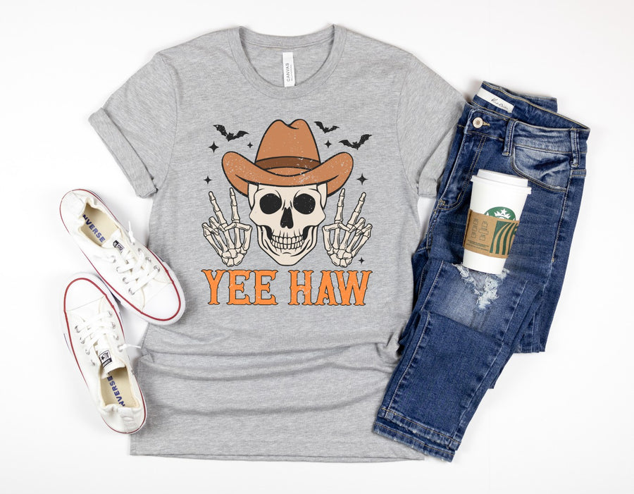 Yee Haw Retro Halloween Adult T-shirt