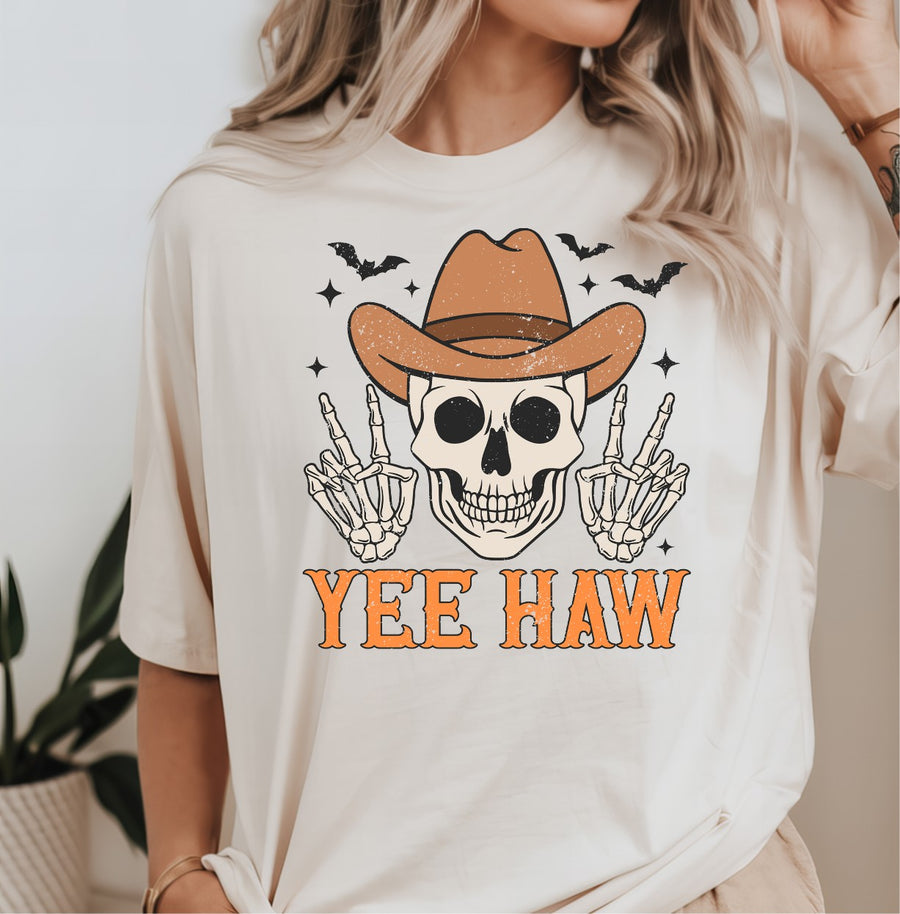 Yee Haw Retro Adult Halloween T-shirt