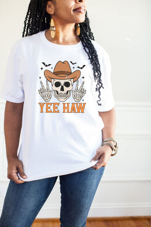 Yee Haw Retro Halloween Adult T-shirt