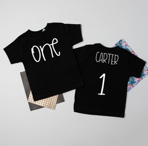 Minimalistic One Personalized 1st Birthday Outfit