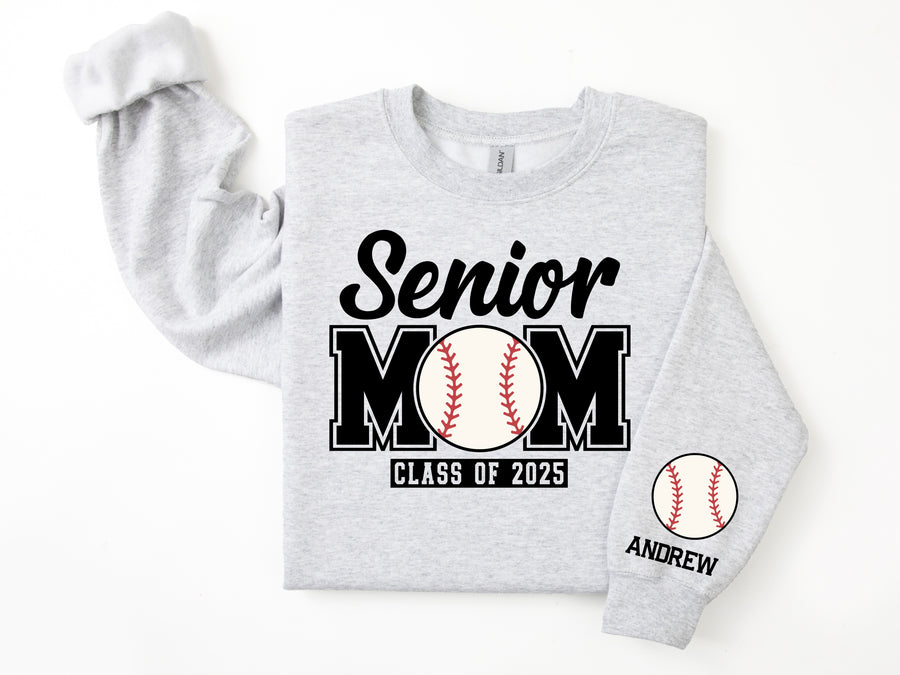 Senior Mom Personalized Baseball Sweatshirt