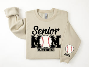 Senior Mom Personalized Baseball Sweatshirt