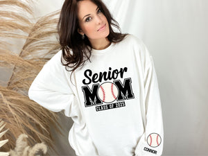 Senior Mom Personalized Baseball Sweatshirt