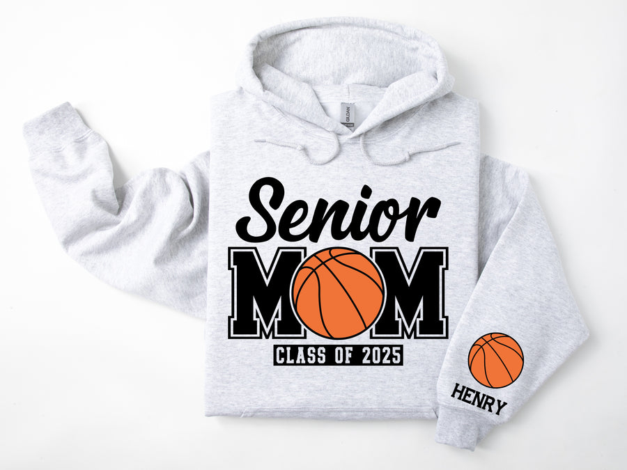 Senior Mom Personalized Basketball Hoodie Sweatshirt