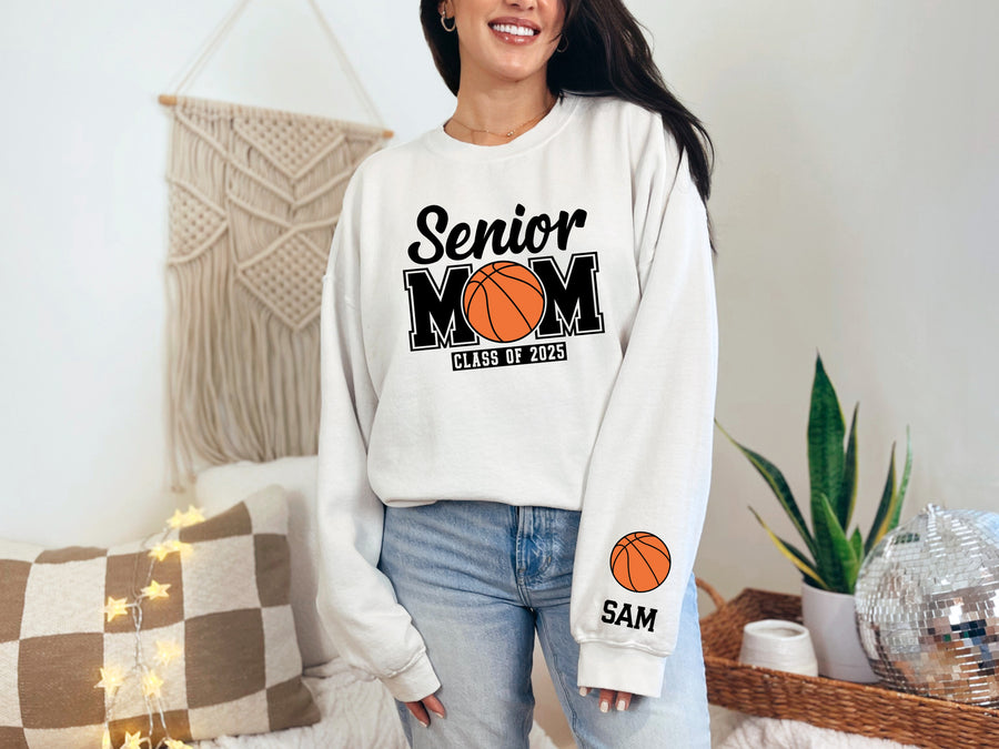 Senior Mom Personalized Basketball Sweatshirt