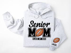 Senior Mom Personalized Football Hoodie Sweatshirt