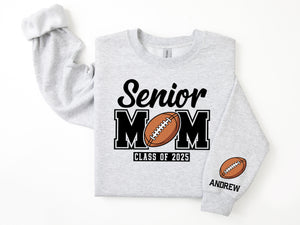 Senior Mom Personalized Football Sweatshirt