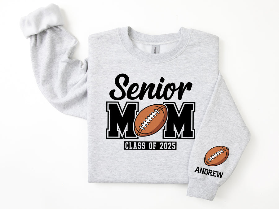 Senior Mom Personalized Football Sweatshirt