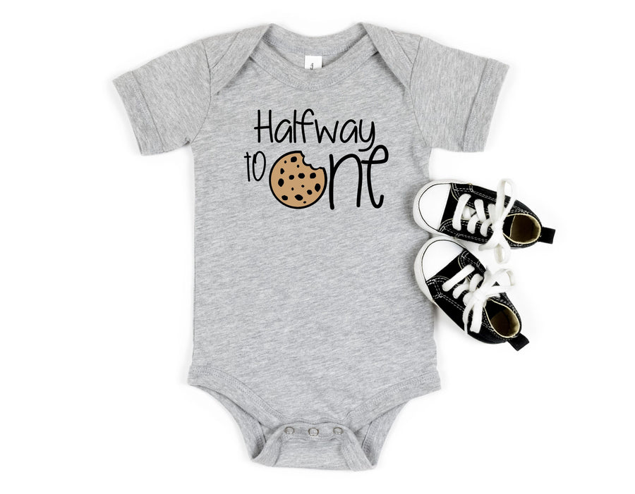 Halfway to One Cookie Personalized Half Birthday T-shirt or Bodysuit