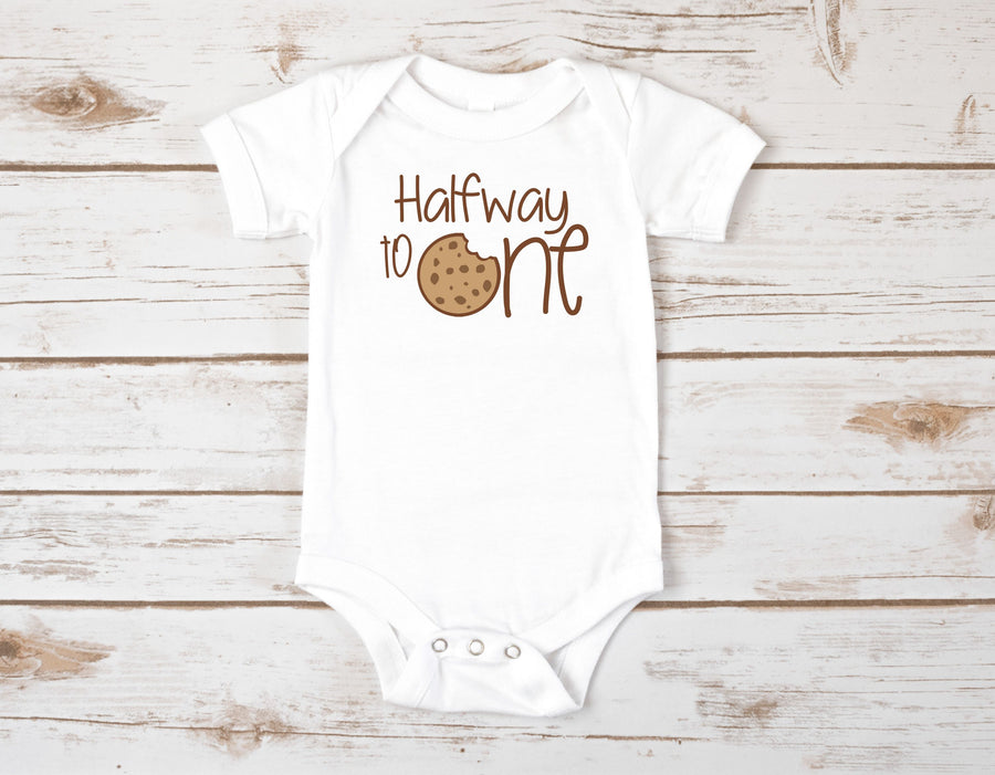 Halfway to One Cookie Personalized Half Birthday T-shirt or Bodysuit