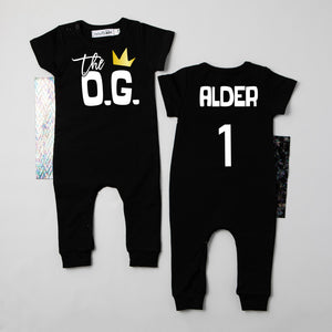 The OG Hip Hop Themed Slim Fit Short Sleeve 1st Birthday Romper