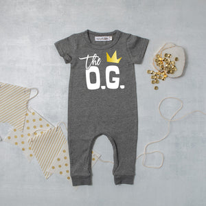 The OG Hip Hop Themed Slim Fit Short Sleeve 1st Birthday Romper