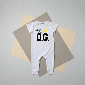 The OG Hip Hop Themed Slim Fit Short Sleeve 1st Birthday Romper