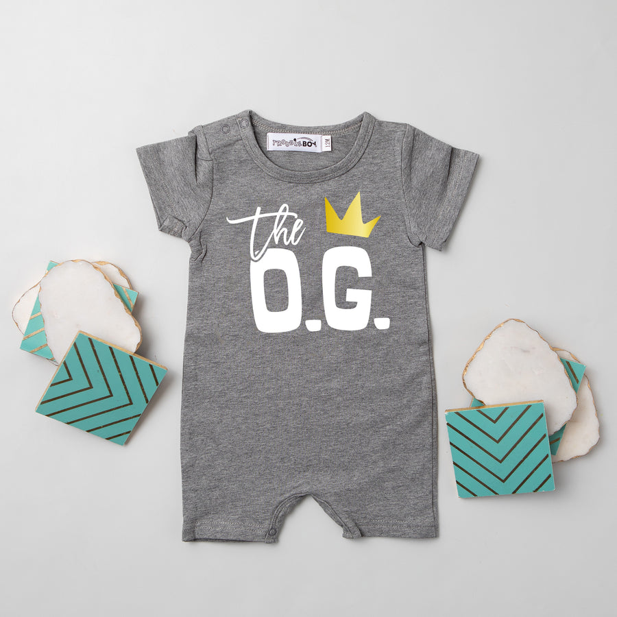 The OG Hip Hop Themed Slim Fit Shorts Personalized 1st Birthday Romper